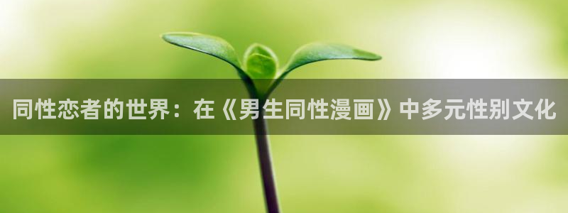 恶人想要抢救一下包子漫画下拉式：同性恋者的世界：在《男生同性漫画》中多元性别文化
